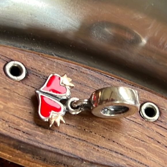 PANDORA RARE ROYAL TRUE LOVE CHARM STERLING SILVER AND 14K GOLD DANGLE CHARM ❤️ - Picture 3 of 5